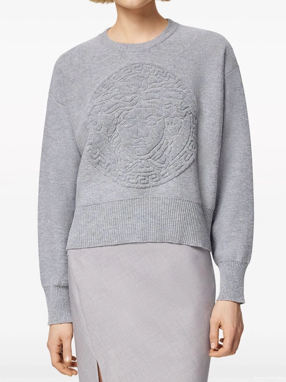 Cheap Women Versace wool-blend Medusa sweater 0713